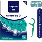 StopEver Kürdanlı Diş İpi 3'lü Paket 3 x 50 - 150 Adet - Taşıma Kılıflı