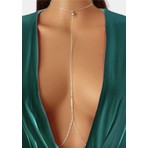 Takıconcept Kararmaz Kopmaz Tek Taş Detaylı Gümüş Renk Body Chain - Vücut Zinciri -Vücut Kolyesi