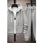 Yoho Sport Unisex Gri Ceket ve Eşofman Altı
