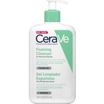 CeraVe Köpüren Temizleyici Jel - Yağlı ve Normal Ciltler İçin, Hyaluronik Asit ve Seramid ile Zenginleştirilmiştir, 473 ml