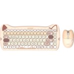 Everest KM-6285 Catty Mını Renkli Tuşlu Bej 2.4 Ghz + Bt Kablosuz Q Multimedia Klavye + Mouse Set