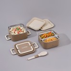 Aryıldız Bento Lunch Box Yemek Termosu Kare Haki 1400 ml AR262115