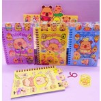 ÖZ OFİS Capybara Sticker Defter 150+ Anahtarlık Hediyeli 1 Adet Renkli ve Eğlenceli