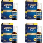 Nutraxin Vitamin D3K2 Sprey 30 ml 4 Adet Yüksek Emilim İçerik Bilgisi ile Bağışıklık Destekleyici