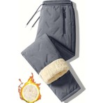 Ghassy Co. Unisex Çift Katmanlı Ultra Termal Su ve Rüzgar Geçirmez Pantolon Füme Renkli Kürklü İç Astar