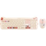 Everest KM-6283 CATTY Renkli Tuşlu Sarı Kablosuz Q Multimedia Klavye + Mouse + Pad Set