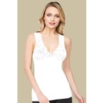 Belinay 0691 Dantelli Kadın Atlet Beyaz M