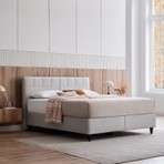 Yataş Lento & Supreme Sleep Modern Tasarımlı Metal Baza Başlık 2'li Set 90 x 190 cm Krem