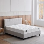 Yataş Supreme Star Modern Tasarımlı Yatak, Baza, Başlık 90 x 190 cm Krem Renk Metal Set
