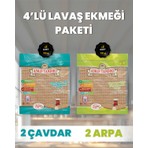 Asrın Tandırı 4'lü Paket 2 Adet Ekşi Mayalı Çavdar + 2 Adet Ekşi Mayalı Arpa Lavaş Ekmeği Paketi