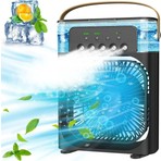 Buzlu Su Püskürtmeli Hava Serinletici Fan Taşınabilir Hava Nemlendiricili Ledli Fan