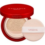 MISSHA Mat Bitişli Ve Kalıcı Cushion Fondöten Radiance Perfect Fit Cushion Foundation No21 Vanilla Spf50