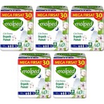 Molped Pure Soft 30'lu Gece Ultra Pedler 5 Paket Cilt Dostu Organik Pamuk ile Gün Boyu Konfor