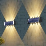 2 Adet 20 Watt, Güneş Enerjisi Ile Çalışır Çok Kaliteli Dış Mekan LED Aplik Solar Bahçe Duvar Aplik