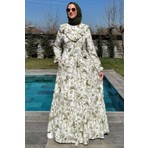 Rabia Şamlı Botanik Elbise Yeşil