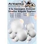 Artlantis Güneş Sistemi Maketi Için 9 Lu Boyanabilir Strafor Top Seti Gezegenler Modeli Deney Okul Seti Köpük Küre Top