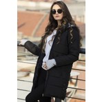 Barbora Kışlık Kapüşonlu Uzun Kadın Şişme Mont