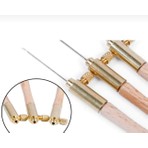 Ozn Aksesuar Suzeni Ahşap Kasnak Tığı YL-675 Ergonomik Ahşap Saplı 3 İğneli Boncuk İşleme Aracı