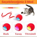 Hareketli Şarjlı Işıklı 360 Derece Dönen Akıllı Oyun Topu Kuyruklu Interaktif Kedi Köpek Oyun Topu