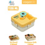 Vagonlife Lunch Box 1120 ml (Sızdırmaz,karışmaz Üç Bölmeli) Sos Kaseli Yeni Nesil Sefer TASI-FFLBOX10082