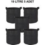 Grow Wizard Kumaş Saksı Pot 19 Litre 5 Adet