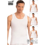 Özkan Underwear Özkan 0050  Underwear Erkek %100 Pamuklu Kalın Askılı Atlet 3'lü Paket Beyaz Yaka Tipi Rahat