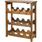 World of Wood Ahşap Eskitme 3 Katlı Şaraplık ve Şişelik Şarap Rafı Mini Bar Raf
