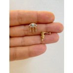 Ares Collection 1 Adet Arkası Düz Önden Takmalı Tragus Helix Lobe Cocnh Uyumlu Piercing Küpe