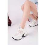 Guja Kadın Ithal Örme Beyaz Triko Gizli Dolgu Topuk Sneaker
