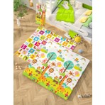 Elfobaby Hello My Friends - Katlanabilir - Extra Large - Çift Yönlü - Oyun Halısı ve Matı 150X180X1  (Taşıma Çantası Hediyeli)