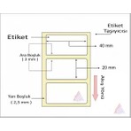 Ofis Turka Termal Barkod Etiketi 20X40 2000 ´ Lik