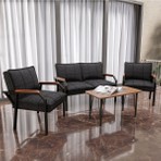 Mygusi Hayal Serisi Balkon, Bahçe, Cafe - Metal Kanepe Koltuk Takımı - 2+1+1 Sehpalı - Antrasit
