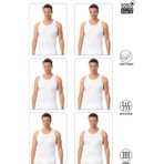 Özkan Underwear 0113 6'lı Paket  Erkek Pamuklu Ribana Atlet