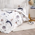 Özdilek Bebek Nevresim Takımı Cute Space Krem Ranforce Kumaş ile Yumuşak ve Rahat 100x150 cm