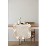 Wellstil Perla Fırfırlı Keten Runner Bej Renk 40 x 110 Cm Şık Tasarım ve Dayanıklılık