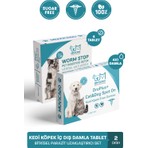 Kedi Köpek İç Dış Parazit Damlası ve Tableti Seti - Parazit Uzaklaştırıcı Bitkisel Damla - Ödül Tablet Seti - Bit Pire Giderici Damla ( 4 İç Parazit + 4 Dış Parazit )