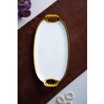Arven Oval Gold Sunum Tepsisi - 41 cm