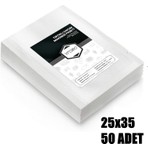 VI'ORIO 25X35 Tırtıklı Vakum Makinesi Poşeti 50 Adet Kalın Malzeme ile Uzun Süre Tazelik Sağlar
