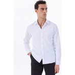 Fabrika Basic Gömlek Yaka Armürlü Beyaz Erkek Gömlek Maydos 502