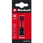 Orijinal Einhell Darbeli Bit Seti, 2 Parça, 50 mm, PH1 (S2 Çelik, Torsiyon Bölgesi, Verimli Güç Aktarımı, Kırmızı Renk Halkası, C 6.3 Sap) - 49131160