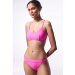 Pembe Düz Çıkarılabilir Kaplı Bikini Üstü