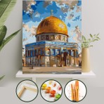 Palmiye Hobi Sanat SaSayılarla Boyama Mescid-i Aksa 40x50 CM Tuval Seti Fırça ve Boya Dahil Karışık Renkler