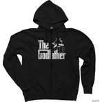 Z zepplin The Godfather Distorted Siyah Fermuarlı Kapşonlu Sweatshirt