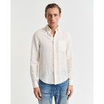 Gant Erkek Krem Regular Fit Düğmeli Yaka Keten Gömlek 3240120.130