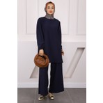 Lacivert Bürümcük Tunik Pantolonlu Takım