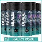 Blade Black Alpha Erkek Alüminyumsuz Deodorant 6x150 Ml Hızlı Kurur,Leke Bırakmaz