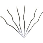 Eğik Pasta Mumu Gümüş Renkli  6 Lı 14 cm