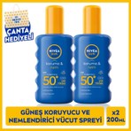 Nivea Sun SPF50 Güneş Koruyucu ve Nemlendirici Vücut Spreyi 200 ml Tüm Cilt Tipleri İçin Yaz İçin İdeal