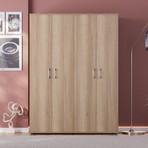 Adore Mobilya Trendline 4 Kapaklı Gardırop Ceviz Renk Suntalam Malzemeden Modern Tasarımlı 137 x 187 x 51 cm