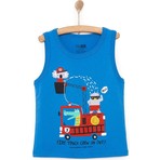 Hellobaby Basic Erkek Hayvan Itfaiye Baskılı Atlet Tshirt Erkek Bebek